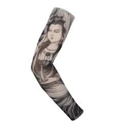 Falska temporära tatueringsärmar Vuxna Kvinnor Män Slip on Elastiska Armstrumpor Unisex Party Halloween Tatuering Biker Solskydd 1 Par-GKK013> Smink