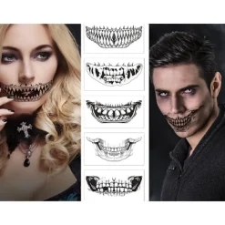 Falska tänder för Halloween - Realistiska avtagbara vampyrtänder><noscript><img width=