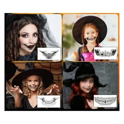 Falska tänder för Halloween - Realistiska avtagbara vampyrtänder><noscript><img width=