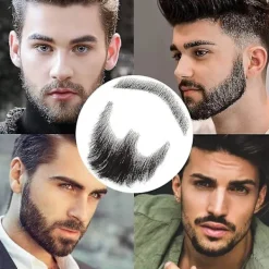 KOOLMEI Falskskägg Realistiskt 100 % människohår Helt handbundet bockskägg Svart För män Makeup Underhållning/drama none><noscript><img width=