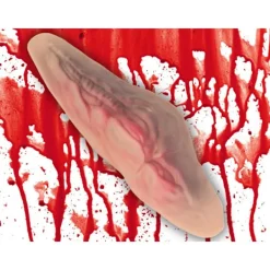 Falskt avskuret halssår med 10 ml falskt blod halloween-tillbehör><noscript><img width=