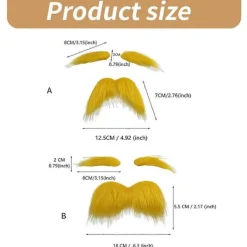 Falskt Skägg Mustasch Falska Ögonbryn för Barn Vuxen Halloween Jul Extra large> Tillbehör