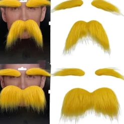 Falskt Skägg Mustasch Falska Ögonbryn för Barn Vuxen Halloween Extra large><noscript><img width=