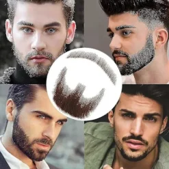 Falskt Skägg Realistiskt 100% Äkta Hår Helt Handknutet Getsskinn Brunt För Män Smink Underhållning/drama (hz06), Happy H><noscript><img width=