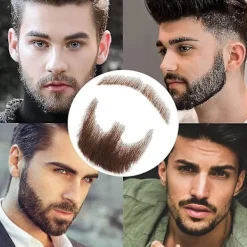 EURL Falskt Skägg Realistiskt 100% Äkta Hår Helt Handknutet Getläder Brunt För Män Smink Underhållning/Drama><noscript><img width=