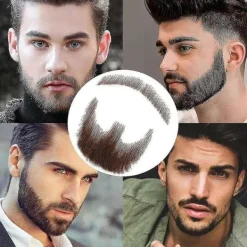 Falskt Skägg Realistiskt 100% Äkta Hår Helt Handknutet Getsskinn Brunt För Män Smink Underhållning/drama (hz06), Happy H><noscript><img width=