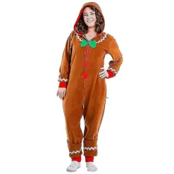 Familj Pepparkaka Mysig Jumpsuit för Män, Bekväm Pepparkaka Mysig Jul Onesie-Perfekt S><noscript><img width=