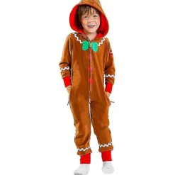 AIZHENCHEN Familjens mysiga pepparkaksgubbe-jumpsuit för män, bekväm pepparkaksgubbe-onesie för julen - Perfekt barn 150CM-max barn 150CM> Dräkter