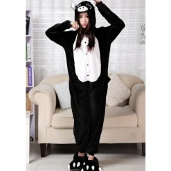 Fancy Cosplay Kostym Onesie Pyjamas Vuxen Nattkläder Pink Pig L><noscript><img width=