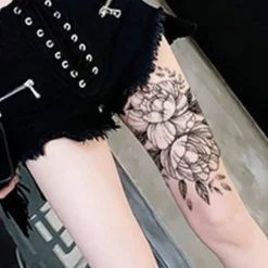 Fashion Tattoo Sticker Temporary Black Roses Design Full Flower Arm Big Fake Tattoo Sticker Body Art Decal Qinhai 2><noscript><img width=