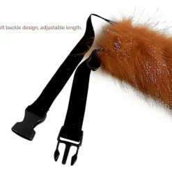 Faux pälsräv svans katt varg cosplay kostym set plysch mask fluffiga tass handskar Halloween jul（räv）><noscript><img width=