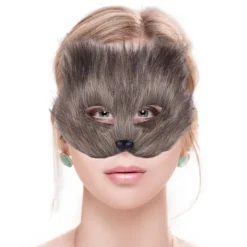 Faux Pälsrävar Svans Katter Mask Therian Mask och Svans Halloween Cosplays Fest-WELLNGS><noscript><img width=
