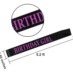 Födelsedagshuvudbonad Tiara Flicka Guld Satin Födelsedagsskärp för Festdekorationer (Roséguld)><noscript><img width=