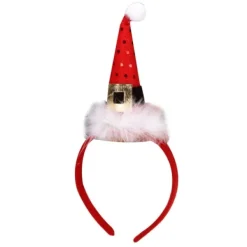 J-star Feather Tomte Hat Pannband Paljetter Xmas Hat Hårband Jul Hatt Hårbåge> Huvudbonader