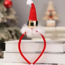 J-star Feather Tomte Hat Pannband Paljetter Xmas Hat Hårband Jul Hatt Hårbåge> Huvudbonader