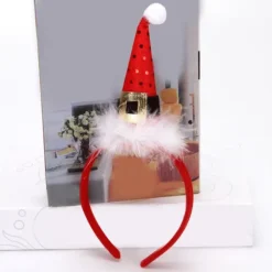 J-star Feather Tomte Hat Pannband Paljetter Xmas Hat Hårband Jul Hatt Hårbåge><noscript><img width=