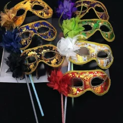 Festmasker Venetiansk maskerad BLÅ><noscript><img width=