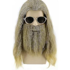 Fet Thor-peruk med skägg Herrar Lång Lockig Askblond> Peruker