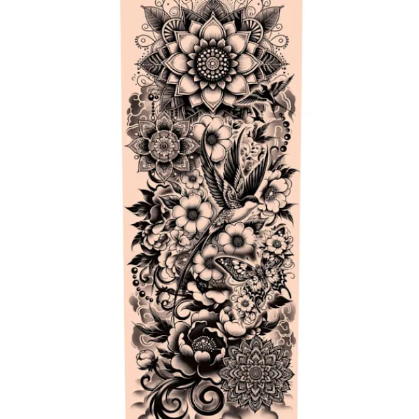 Fiestas Guirca Tatuering Arm Sleeves One Size Beige/Svart One Size> Smink