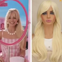 Film Barbie Cosplay Peruk för Kvinnor Värmebeständig Cosplay Kostym A1 SQBB_max> Peruker