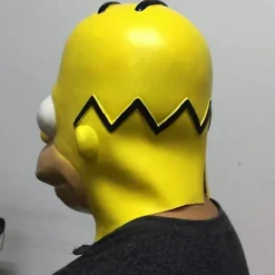 FMYSJ Filmkaraktär The Simpsons Mask Simpsons Halloween Maskerad Latex Hjälm Rekvisita (FMY)><noscript><img width=