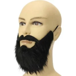 Fina Falska Skägg Halloween Kostymfest Mustasch Svart Cosplay Utklädnad 1setblack><noscript><img width=