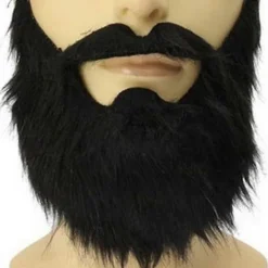 Fina Falska Skägg Halloween Kostymfest Mustasch Svart Cosplay Utklädnad 1setblack><noscript><img width=