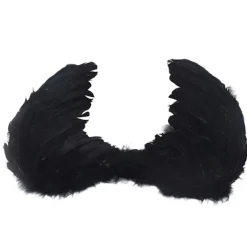 Fjäder Vinge Vuxna Barn Cosplay Levande Vinge Kostym Tillbehör för Halloween Jul Fest Svart S 45 X 35cm / 17.7 X 13.8in><noscript><img width=