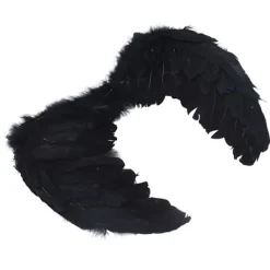 Fjäder Vinge Vuxna Barn Cosplay Levande Vinge Kostym Tillbehör för Halloween Jul Fest Svart S 45 X 35cm / 17.7 X 13.8in><noscript><img width=