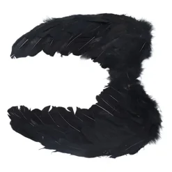 Fjäder Vinge Vuxna Barn Cosplay Levande Vinge Kostym Tillbehör för Halloween Jul Fest Svart S 45 X 35cm / 17.7 X 13.8in><noscript><img width=