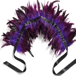 Fjädercape Fjädersjal BLÅ _YF><noscript><img width=