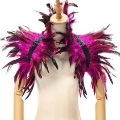 Fjädercape Fjädersjal LILA><noscript><img width=