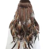 Fjäderhuvudbonad Boho Hippie Pannband - Fancy Feather Headdress Bohemian Headpiece Tassel För Kvinnor Flickor Karneval Hårprydnad> Huvudbonader