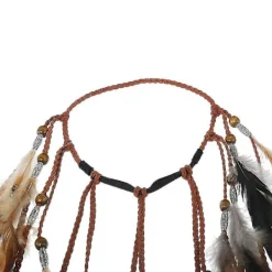 Fjäderhuvudbonad Boho Hippie Pannband - Fancy Feather Headdress Bohemian Headpiece Tassel För Kvinnor Flickor Karneval Hårprydnad><noscript><img width=