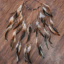 Fjäderhuvudbonad Boho Hippie Pannband - Fancy Feather Headdress Bohemian Headpiece Tassel För Kvinnor Flickor Karneval Hårprydnad><noscript><img width=