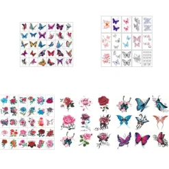 10/fjäril Tatuering Klistermärken Vattentät Kvinnlig Fräsch Färgglad Tredimensionell N7p6><noscript><img width=