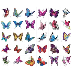 10/fjäril Tatuering Klistermärken Vattentät Kvinnlig Fräsch Färgglad Tredimensionell N7p6><noscript><img width=