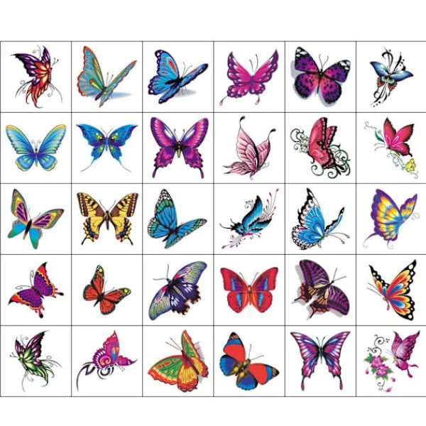 10/fjäril Tatuering Klistermärken Vattentät Kvinnlig Fräsch Färgglad Tredimensionell N7p6> Smink