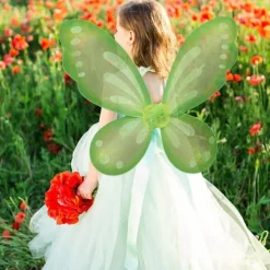 Fjärilsfévingar med elastiska band för prinsesskostymfestfavoriter><noscript><img width=