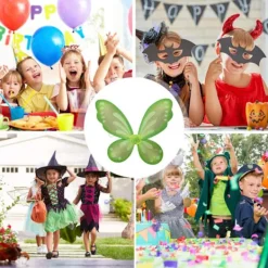 Fjärilsfévingar med elastiska band för prinsesskostymfestfavoriter><noscript><img width=