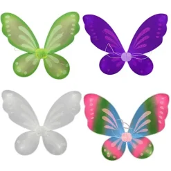 Fjärilsfévingar med elastiska band för prinsesskostymfestfavoriter><noscript><img width=