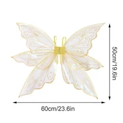 Fjärilsvingar för vuxna och barn, glittrande genomskinliga älvvingar> Tillbehör