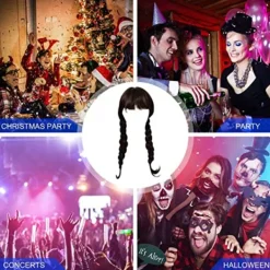 Flickans Addams Family Kostym Peruk Onsdag Addams Peruk-FA9-><noscript><img width=