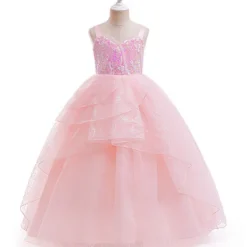 Flickor Prinsessa Glinda Klänning Cosplay Kostym Elak Karneval Party Maskeradklänning Endast Garland Pannband-FA- One Size><noscript><img width=