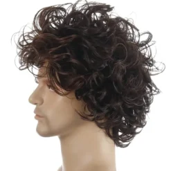 Fluffig kort lockig peruk för män - Trendig kort lockig peruk - 28cm><noscript><img width=