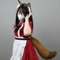 Fluffigt Rävöron Pannband & Svans Set för Cosplay Kostym [JUN]><noscript><img width=