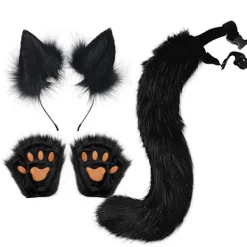 Fluffigt rävöronpannband & svansset för cosplaykostym [YDE]> Tillbehör