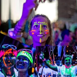 Fluorescerande Kroppsmålningskritor Tvättbara Luminescerande Pigment för Ansikte och Kropp><noscript><img width=