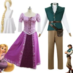 Flynn Rider Trassel Rapunzel Karneval Maskerad Cosplay Kostym Prinsessa Vuxen Endast Peruk One Size> Peruker