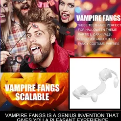unbranded för vampyrtänder Utdragbara för vampyrtänder Återanvändbara plasttänder Halloween kostymtillbehör för barn Vuxen Cospl><noscript><img width=